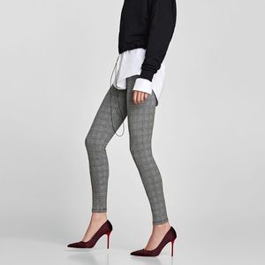 Checked leggings zara Clearance